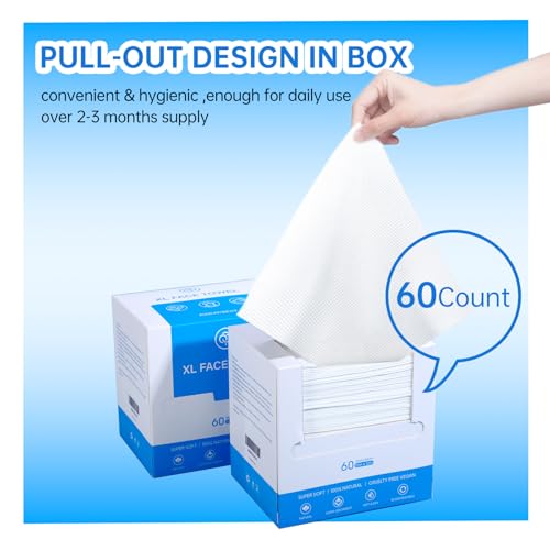 Single Use Face Towels, 10"¡¿12", Ultra Soft and Thick, Disposable Makeup Remover Facial Towels, Dry & Wet Face Wipes for All Skin Types