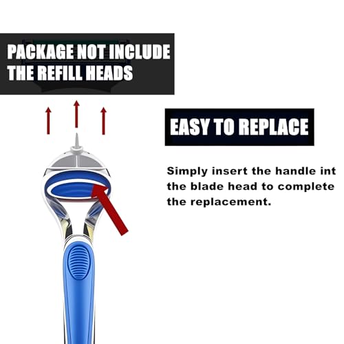 ONLY Compatible with Gillette Fusion 5 Handle,Ergonomic Metal Replacemen Handle Compatible with Gillette Fusion5 Razors for Men,Comfort and and Non-Slip,2Pack.(ONLY THE HANDLE)