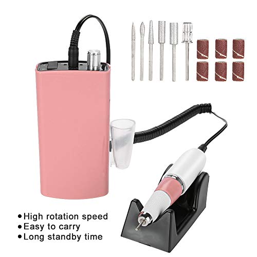 Nail File Drill Machine, Portable Professional Pedicure Electric Nail Drill Nail Grinding Machine Set Nail Art Equipment Kit(us Plug)
