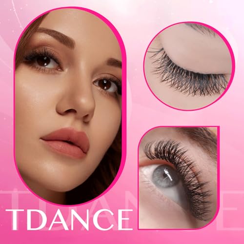 TDANCE YY Lash Extensions Premade Volume Eyelash Fans YY Lashes Matte Black W Lashes Extensions(YY-C-0.07,8-15 mm)