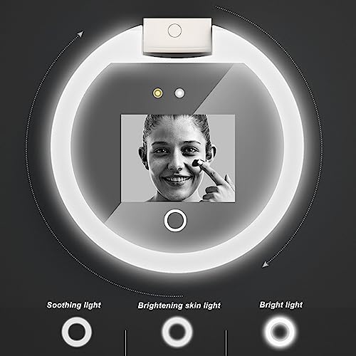 2X Magnification Makeup Mirror with LED Light Mirror for Sunscreen Test with LED Light, Portable Cosmetic Mirror for Travel, Ideal for Sunscreen Compact & Travel Mirrors