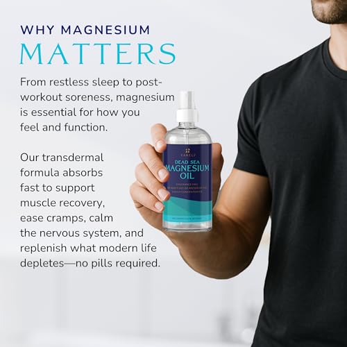 Yareli Magnesium Oil Spray, Ultra Absorbent High Strength Dead Sea Magnesium, 12oz, for Better Sleep and Muscle Relaxation