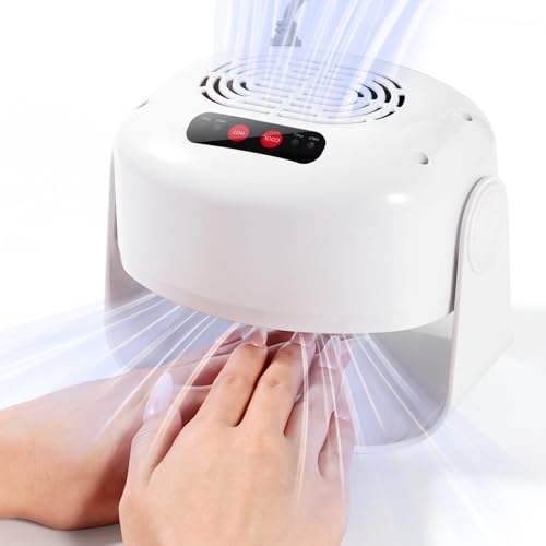 SAVILAND 600W Nail Dryer: Pro 6X Faster Drying with Dual Heating & Cooling Modes, Adjustable Angle Nail Fan for Salon Gel & Regular Polish (White)
