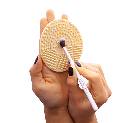 Nanshy Silicone Makeup Brush Cleaner Pad & Makeup Brush Cleaning Palette Glove, Set of 2 Tools for Quick Clean or Deep Cleansing
