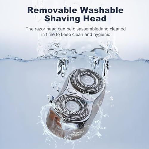 Mini Electric Shaver - USB C Fast Charge Portable Small Shavers for Men | Women - Dual Head Pocket Shaver Washable Travel Electric Razor Powerful Wet & Dry Mini Razor - Easy One Button Use (Orange)