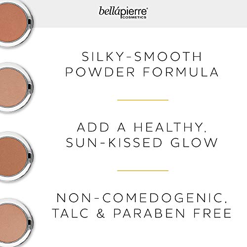 bellapierre Compact Mineral Bronzer | Beautifully Warms for a Sun Kissed Glow | Infused with Nourishing Jojoba | Non-Toxic & Paraben Free Formula - Pure Element - 0.35 Oz