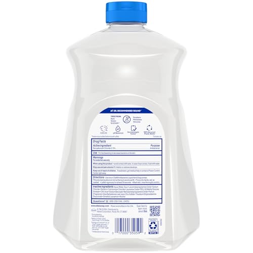 Dial Antibacterial Defense Liquid Hand Soap + Aloe, Aloe Scent, 52 Fl Oz Hand Soap Refill (Pack of 3), Dermatologist-Tested, Gentle Formula