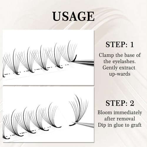 CoMango Wispy Premade Fans Eyelash Extensions 5D 7D 9D Spikes Lash Fans C/D Curly Pointy Stem Volume Lashes Extensions 0.07mm Thin Base Handmade Lash Extensions (black, 120fans-9D-C-Mix8-15mm)