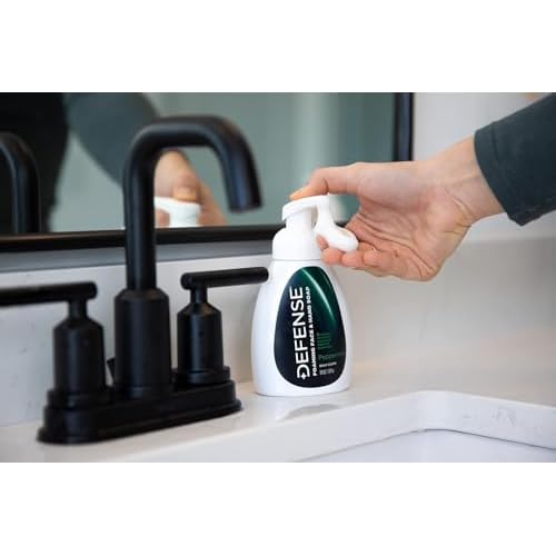Defense Liquid Foaming Face & Hand Soap, Original + Peppermint 7.5 Fl Oz Combo with Tea Tree, Eucalyptus, Jojoba, Aloe Vera, Olive & Coconut Oils