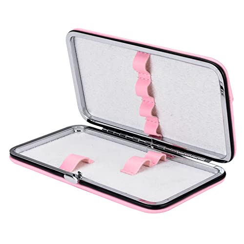 Small Tweezers Case for Eyelash Extensions, PU Leather Empty Tweezers Storage Bag, Portable Travel Case for Eyelash Grafting Extension Makeup Tools Scissors Lash Brush (Red), TC-RED