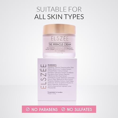 ELSZ?E The Miracle Cream - Anti-Aging Face & Neck Cream with Gold Particles | Intense Hydration & Wrinkle Repair | Plumping & Smoothing Formula for Luminous Skin | Luxury Skincare | 1.7 oz