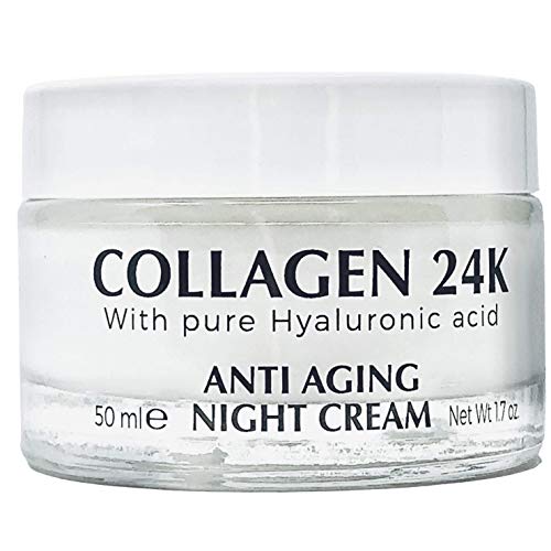 Delfanti-Milano ? COLLAGEN 24K ? Anti-Aging Night Cream ? Face and Neck Moisturizer with pure Hyaluronic Acid ? Made in Italy