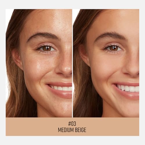 KYDA Mineral Loose Powder Foundation, SPF 35, Skin-improving Mineral Foundation with Brush, Lightweight Buildable Coverage, Natural Glow Loose Powder Base Makeup, Medium Beige, 0.28 oz