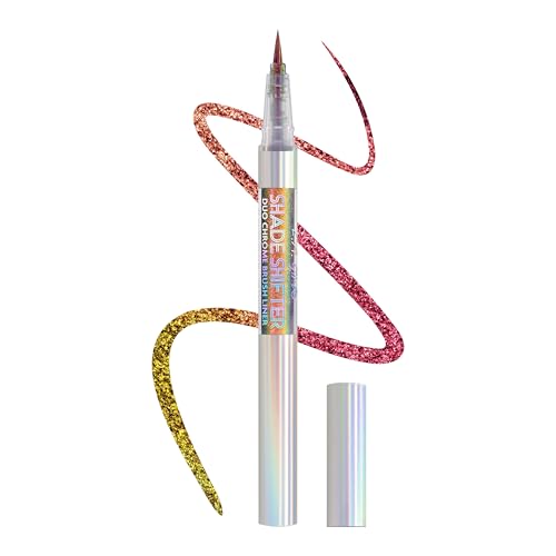 L.A. Girl Cosmetics Shade Shifter Duo Chrome Brush Liner, Ultra-Precise Tip, Bold Shimmer, Long-Lasting, Smudge-Resistant, Amber GES253