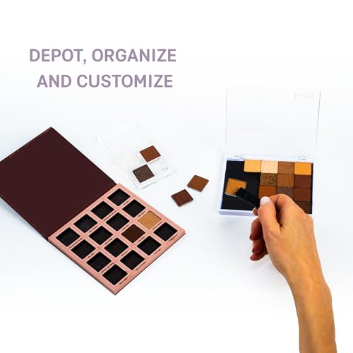 FIXY Extra Small Magnetic Makeup Palette | 4.8"x4.0" Clear-Top Organizer ? Depot, Organize & Declutter Eyeshadow, Blush & More ? Travel-Friendly, Customizable & Portable