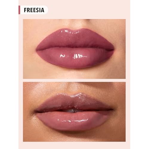 SHEGLAM Power Bouquet Lip Gloss Shiny Tinted Moisturizing Plumping Non-Sticky Lip Oil Repairing Camelia Extract Lip Care-Freesia