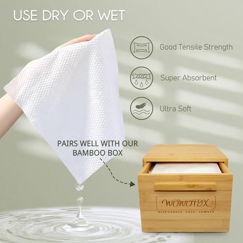 Disposable Face Towel Biodegradable Large Dry Face Wipes 120 Count/2 Box Extra Thick Soft Clean Facial Towels for Sensitive Skin, Makeup Removing, Facial Cleansing, Nursing, Travel, 10"¡¿12"