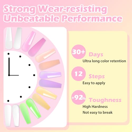 Clara Colors Polygel Extension Gel Nail Kit - 8 Colors Polygel Nail Kit with 48W Power Nail Lamp Nude Clear White Pink All In One Polygel Nail Kit Starter Kit for Beginners with Slip Solution and Tool