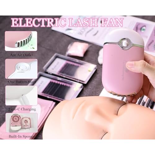 Lash Eyelash Extension Kit for Beginners, Lash Kit for Beginners & Training Course, Beginner Lash Tech Starter Kit Includes Practice Mannequin Head and More Eyelash Extension Supplies Tools