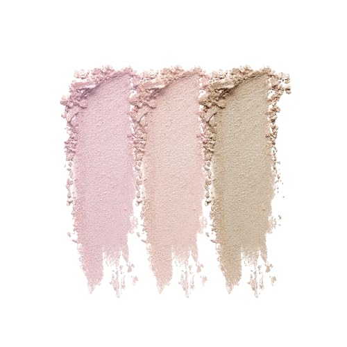 Baked Face Trio Palette,Highlighter Blush Contour &Eyeshadow All in One,Silky Smooth Blendable Powder,Natural Low Saturation Shades, Color-Rich Waterproof Long-Lasting Makeup Palette for Daily Use-B02
