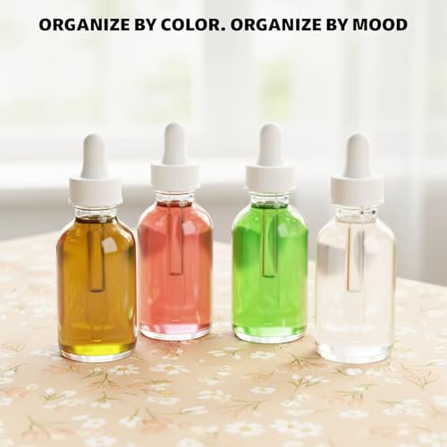28 Pcs Clear 2oz Dropper Bottles Glass,60ml Empty Bottles,Leakproof for Tinctures, Essential Oils for Storage and Travel,Bottles for Droppers for Oils, Medicine Dropper, Eye Dropper