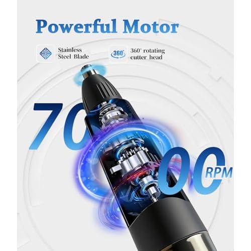 2026 New Upgrade Men's Nose and Ear Trimmer with LED Display ? Rechargeable Nose Hair Trimmer for Men, Eyebrow and face Trimmer, Powerful Motor & Dual-Edge Blades, Waterproof