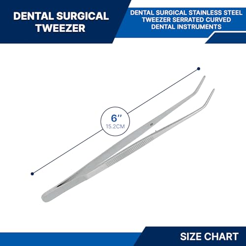 Stainless Steel Tweezers, with Curved Serrated Tip Multipurpose Tweezers Sewing Machine Tweezers Forceps for Craft Repairing (3)