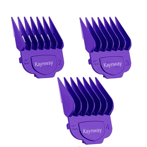 for Andis Clipper Guards, Professional Clipper Guard Comb Guides with Magetic Clip for Andis Master/Envy/bgrc/Ultra Edge Hair Clippers - Size #2,3&4 -Length 1/4¡±, 3/8¡±,1/2¡± (3Pack Purple)