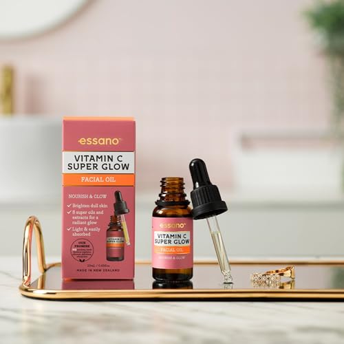 Essano Vitamin C Face Oil with Turmeric & Jojoba Oil, Facial Oil for Radiant, Glowing Skin, Supports Even Skin Tone and Appearance of Dark Spots, Easily Absorbed & Lightweight, Cruelty Free, 20ml