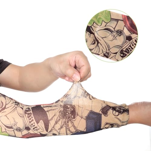 HOVEOX 18Pcs Temporary Tattoo Arm Sleeves for Men Women - Fake Tattoo Sleeves