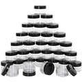 100 Count Small Sample Containers Makeup Jars 15 Gram Cosmetic Containers with Lids Black Traveling Jars Empty Bottles for Toiletries