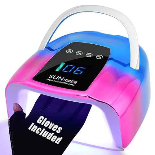 UV LED Nail Lamp Cordless,128W Portable Rechargeable UV Light for Gel Nails, Professional Gel Light Dryer with 3Timers Auto Sensor Nail Machine Curing Lamp for Salon & Home