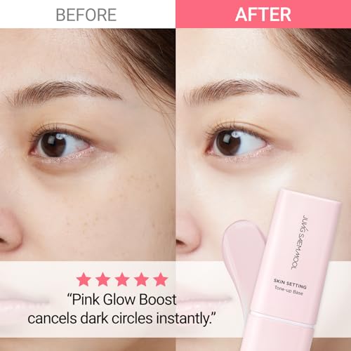 JUNG SAEM MOOL Skin Setting Tone Up Base 1.35 Fl Oz, Pink Luminizing Makeup Primer, Hydrating K-Beauty Base for Radiant Glow & Smooth Skin, Camu Camu for Vibrant Complexion, Longlasting, Korean Makeup