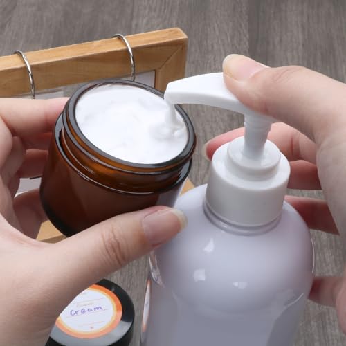 2oz Small Travel Containers with Black Lids,48 Pack Amber Glass Jars with Mini Disposable Spatula for Toiletries£¬Travel Storage£¬Makeup Beauty Products, Lotions, Powders and Ointments