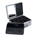 CHENGLIN Makeup Case with Lighted Mirror ? Waterproof Travel Train Case, Cosmetic Organizer with Adjustable Dividers, Magnetic LED Mirror, Portable Makeup Suitcase for Women (Silver)