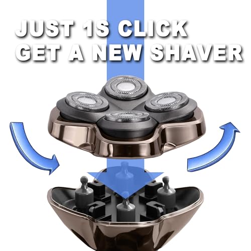Pro 4 Shaver Replacement Blades Compatible with Skull Pitbull Series Head Shavers & Palm Shavers,Skull Shaver Replacement Heads for Wet & Dry Shaving