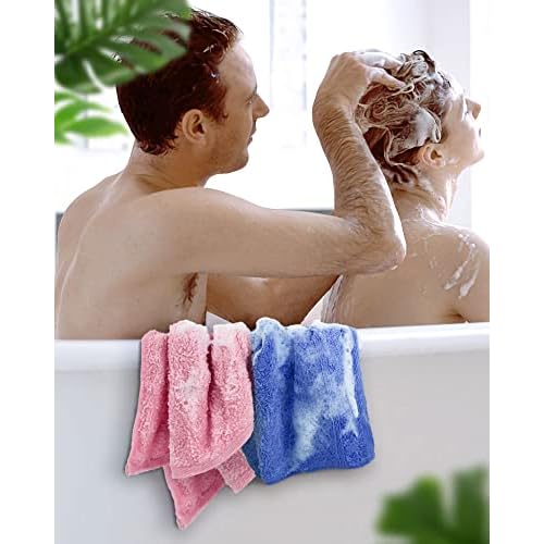 Cleanbear Wash Cloths for Your Body 24-Pack Washcloths Soft Cotton Face Cloths, Large Shower Wash Cloth Set (8 Colors 13¡± x 13¡±) 100% Cotton Small Towels for Bathrooms and Guestroom
