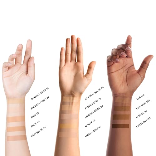 Neutrogena Healthy Skin Liquid Foundation Makeup with Broad Spectrum SPF 20 Sunscreen, Lightweight, Medium Coverage Makeup with Sunscreen and Pro-Vitamin B5, Caramel 105, 1 fl. oz