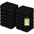 Utopia Towels 12 Pack Premium Wash Cloths Set, 12 by 12 Inches, 100% Cotton Ring Spun, Highly Absorbent and Soft Feel Essential Washcloths for Bathroom, Spa, Gym, and Face, Black