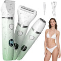 3-in-1 Bikini Trimmer for Women ? Electric Razor for Women, Electric Body Hair Trimmer, IPX7 Waterproof, 120-Min Cordless, USB-C, Battery% Display ? X3 Soft Mint Ombre