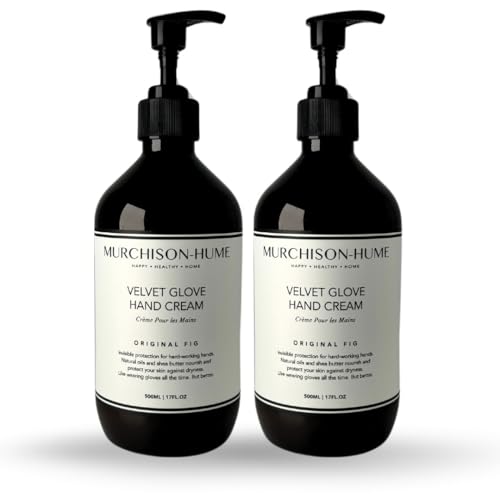 Murchison-Hume Velvet Glove Hand Cream with nourishing Fruit Extracts and Plant Seed Oils for lasting, 24-hour protection against dryness, non-greasy, Original Fig (Pack of 2)