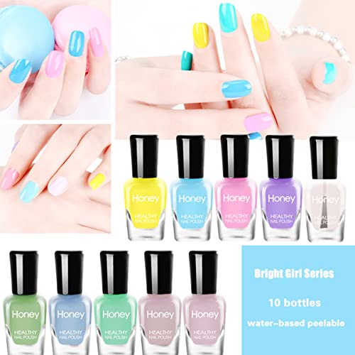Non Toxic Nail Polish Set, Easy Peel Off and Fast Dry NailPolish Set for Pack, Eco Friendly and Organic Water Based Nail Polish for Women,Teens(20 Bottles)