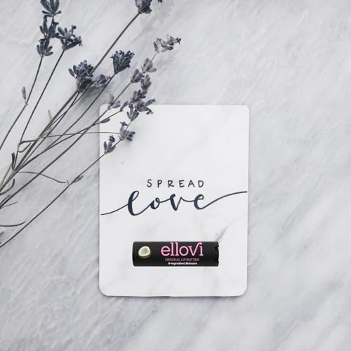 Ellovi Natural Lip Butter Lip Balm - Original - Pure Enough to Eat - Made With Just 6 Vegan Ingredients - Moisturizing Lip Care for All Day Hydration (2-Pack)