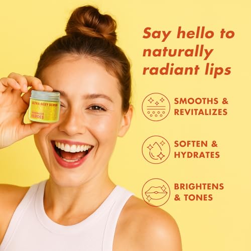 Handmade Heroes Turmeric & Vitamin C Lip Scrub Set ? 2 Pack Natural Vegan Sugar Polish Lip Exfoliator - Brightening & Conditioning for Dark, Dry, Chapped Lips