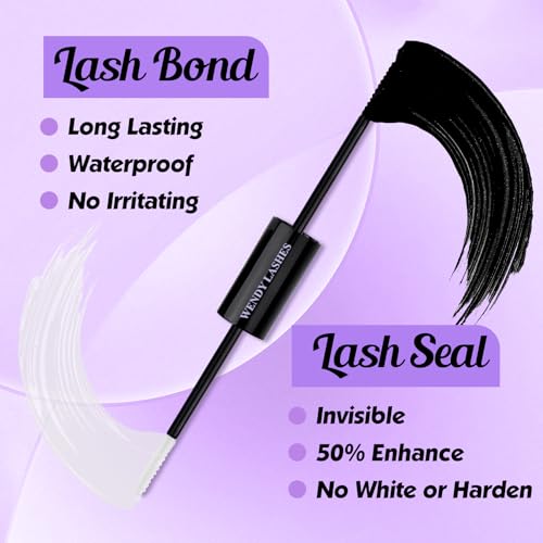 WENDY Lash Extension Kit Lash Clusters Kit D Curl Cluster Lashes 2 Styles Individual Lashes with Lash Bond and Seal Lash Applicator Lash Glue Remover Brush Eyelash Clusters(Fashion/Warm-D Kit,12-16mm)