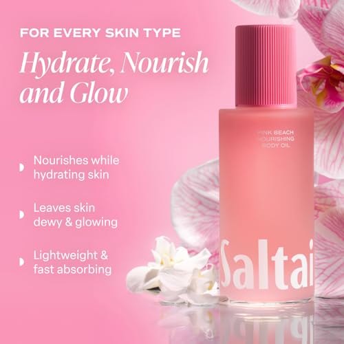 Saltair Body Oil - Luxurious Pink Beach After Shower and Bath Oil for Women and Men. Botanical, Non-Greasy, Well-Absorbing Moisturizer for Hydrating Dry Skin ? 4oz Pump Bottle (Pack of 2)
