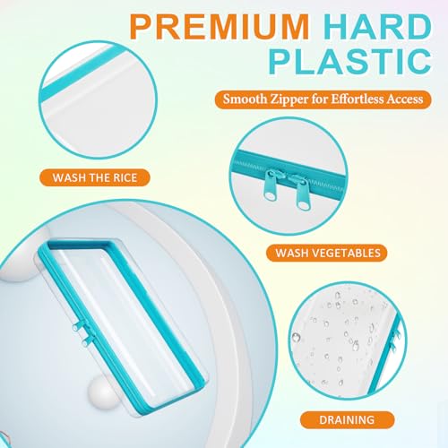 4 Pcs Clear Hard Zipper Case Hard-Sided Premium Storage Case Plastic Clear Hard Shell Zipper Pouch Portable Travel Organizer Box for Building Blocks Puzzles Cosmetics Makeup Pencil (M)