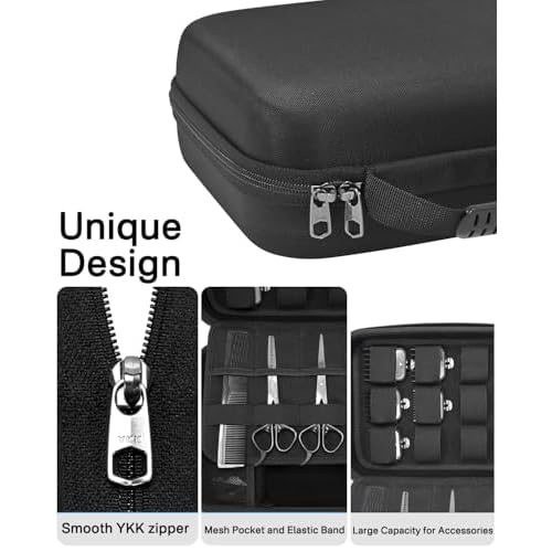 RAIACE Hard Storage Case Compatible with Hair Clippers, Protective Carrying Bag for Barber Accessories/for Guard Grooming Kits. (case only) - Black