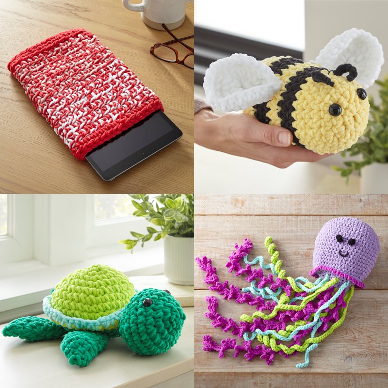Bulk Chenille Yarn for Knitting & Crocheting - 6 Pack, Soft & Fluffy