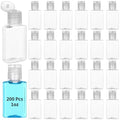 Lnrueg 200 Pcs 1 oz Travel Bottles - Hand Sanitizer Bottle Mini Clear Bottles with Flip Caps, Portable Empty Refillable Containers for Shower Gel, Face Creams, Body Lotions,Clear